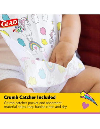 Baberos Desechables Unicornio Glad for Kids - 30 Unidades