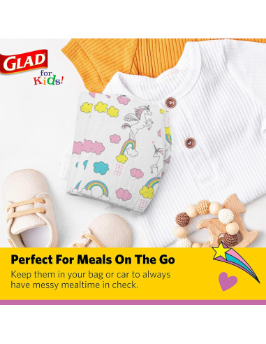 Baberos Desechables Unicornio Glad for Kids - 30 Unidades