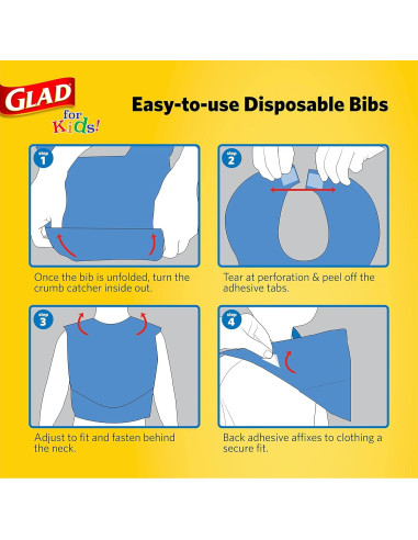 Baberos Desechables Unicornio Glad for Kids - 30 Unidades