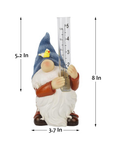 Medidor de Lluvia Gnome FORUP, Estatua Decorativa 20 cm 2
