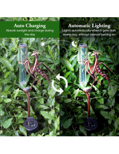 Pluviómetro Solar Mantis de Metal y Vidrio 63.5 cm 2