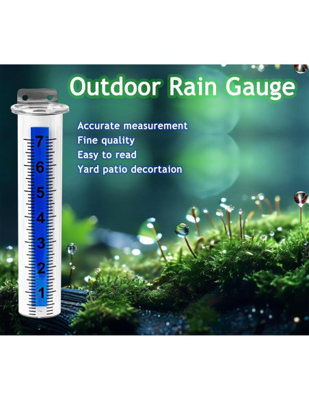 Juego de 2 Pluviómetros Transparentes xrc con Soporte Acero Inoxidable