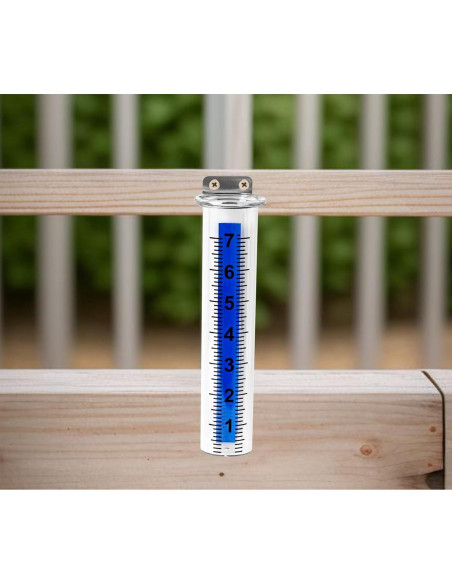 Juego de 2 Pluviómetros Transparentes xrc con Soporte Acero Inoxidable