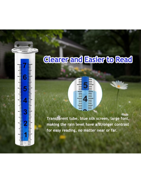 Juego de 2 Pluviómetros Transparentes xrc con Soporte Acero Inoxidable