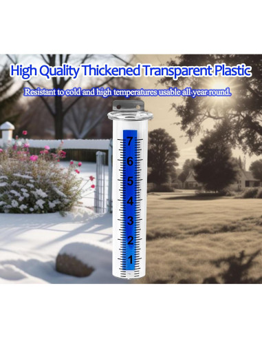 Juego de 2 Pluviómetros Transparentes xrc con Soporte Acero Inoxidable
