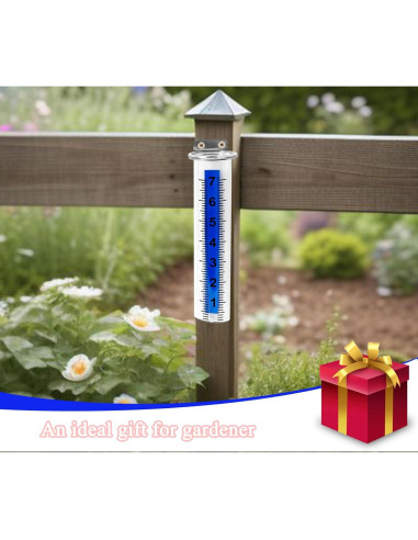 Juego de 2 Pluviómetros Transparentes xrc con Soporte Acero Inoxidable