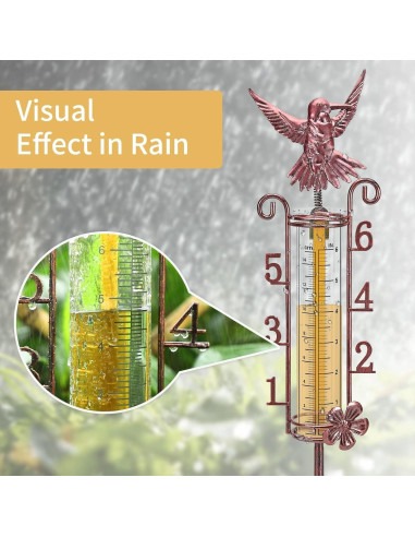Pluviómetro Exterior APSOONSELL 15.24 cm Cobre Fácil Lectura