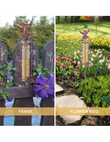 Pluviómetro Exterior APSOONSELL 15.24 cm Cobre Fácil Lectura