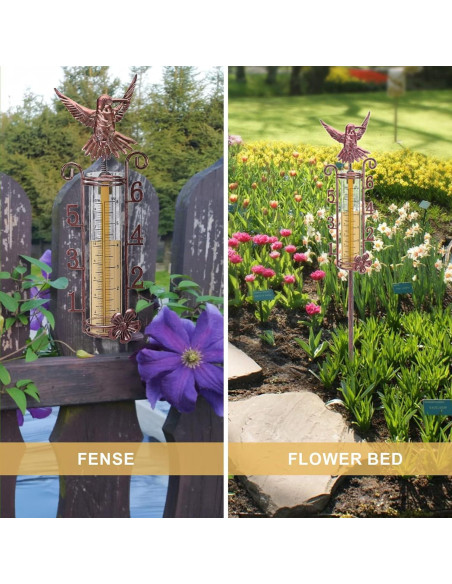 Pluviómetro Exterior APSOONSELL 15.24 cm Cobre Fácil Lectura