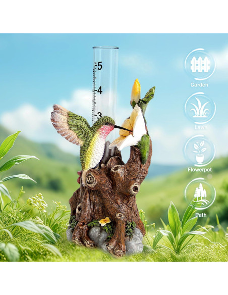 Estatua de Jardín Colibrí con Medidor de Lluvia Smadeer 10.4 cm Estatua de Jardín Colibrí con Medidor de Lluvia Smadeer 10.4 cm