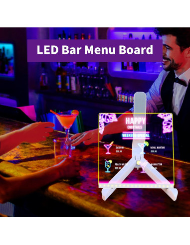 Tablero LED Acrílico TOGJUSSAE 20x20 cm con 7 Bolígrafos