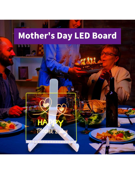 Tablero LED Acrílico TOGJUSSAE 20x20 cm con 7 Bolígrafos Tablero LED Acrílico TOGJUSSAE 20x20 cm con 7 Bolígrafos