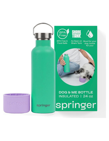 Botella de Agua Aislada Springer 710ml para Perros y Dueños