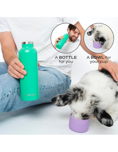 Botella de Agua Aislada Springer 710ml para Perros y Dueños