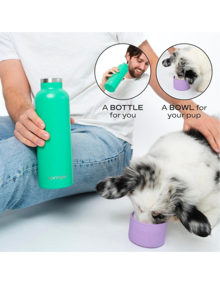 Botella de Agua Aislada Springer 710ml para Perros y Dueños