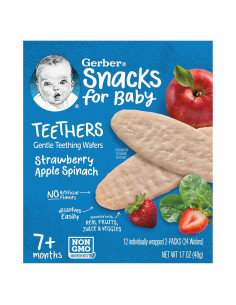 Galletas de Dentición Gerber Fresa Manzana Espinaca 12 Unidades