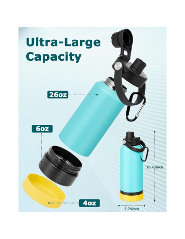 Botella de Agua Portátil Petbank 950ml Acero Inoxidable Doble Aislamiento