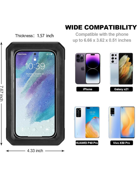 Soporte para teléfono impermeable GUANGZHOU OB-1014B 360 negro