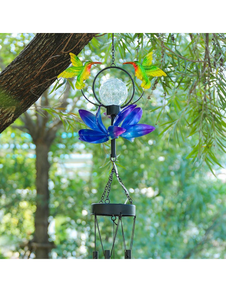 Campanas de Viento Solares Taman Colibrí 89 cm para Jardín