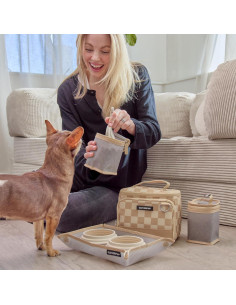Kit de Viaje para Perros Cleverpup 7 Piezas 6 Tazas Cuadrícula 2