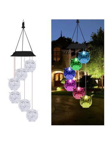 Campanas de Viento Solares COOLPEEN 33cm Cambiantes para Jardín