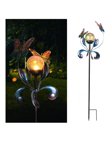 Luces Solares de Jardín VCUTEKA Mariposa Craquelado 89.9cm