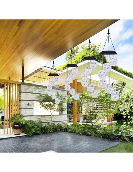 Campanas de Viento Solares COOLPEEN 33cm Cambiantes para Jardín