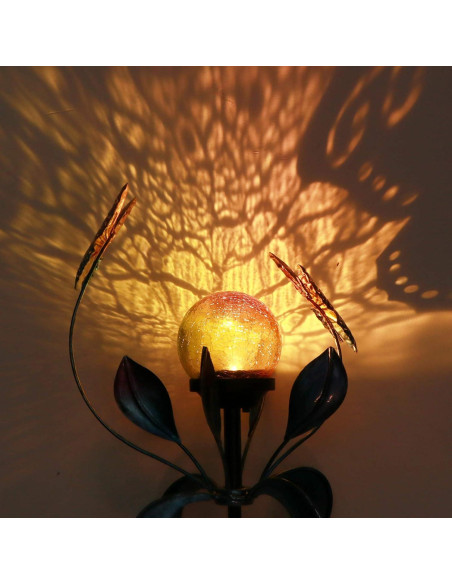 Luces Solares de Jardín VCUTEKA Mariposa Craquelado 89.9cm