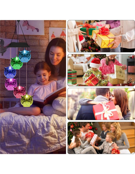 Campanas de Viento Solares COOLPEEN 33cm Cambiantes para Jardín