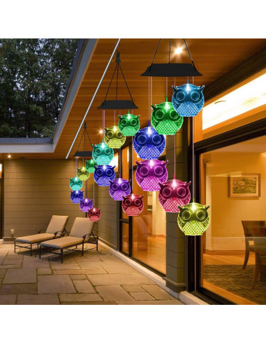 Campanas de Viento Solares COOLPEEN 33cm Cambiantes para Jardín