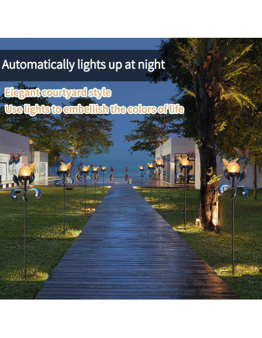 Luces Solares de Jardín VCUTEKA Mariposa Craquelado 89.9cm