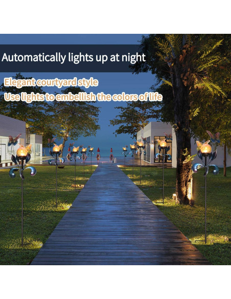 Luces Solares de Jardín VCUTEKA Mariposa Craquelado 89.9cm