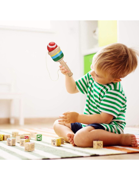 Juego de Pelota de Captura de Madera Gejoy - 4 Piezas, Coordinación Mano-Ojo