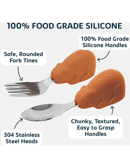 Utensilios para Niños Tiny Twinkle - Cuchara y Tenedor Antideslizantes