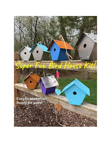 Kit Casa para Aves de Metal DIY - 7 Piezas, 16.5x21.5 cm