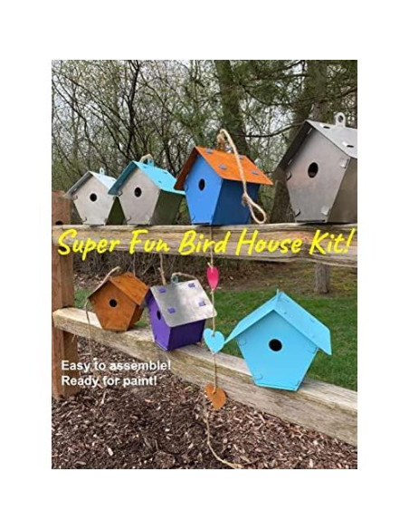 Kit Casa para Aves de Metal DIY - 7 Piezas, 16.5x21.5 cm