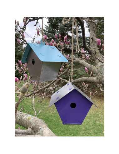 Kit Casa para Aves de Metal DIY - 7 Piezas, 16.5x21.5 cm