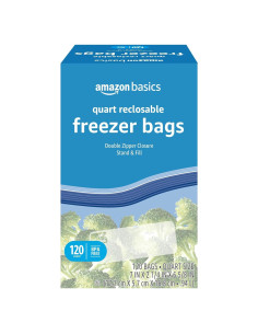 Bolsas de Congelador Reclosables Amazon Basics 120 Unidades
