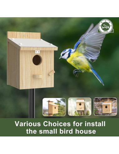 Casa para Aves Chuiendi de Madera Impermeable 15x15x22 cm