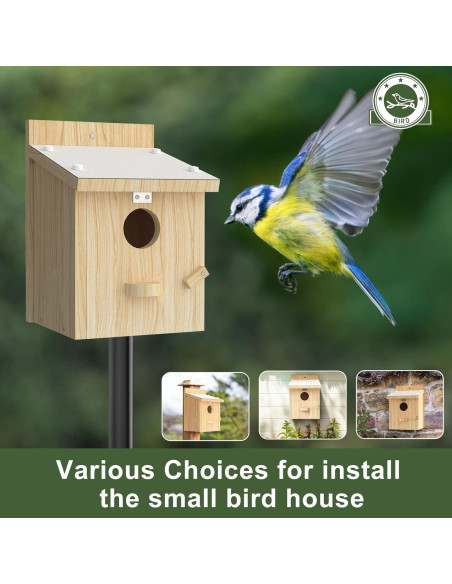 Casa para Aves Chuiendi de Madera Impermeable 15x15x22 cm