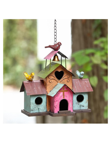Casa para Aves de Metal MOCOME 3 Conectados Colorida 30.48 cm