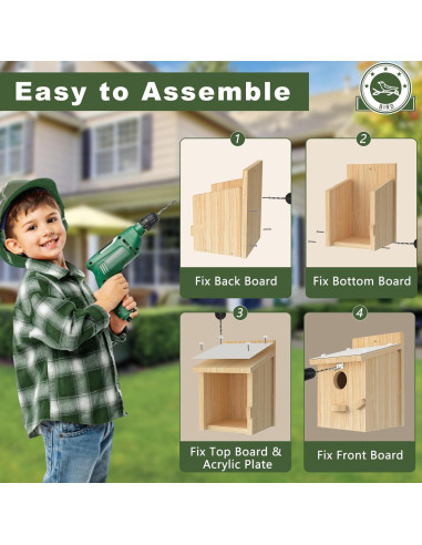 Casa para Aves Chuiendi de Madera Impermeable 15x15x22 cm