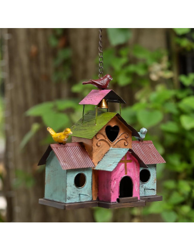 Casa para Aves de Metal MOCOME 3 Conectados Colorida 30.48 cm