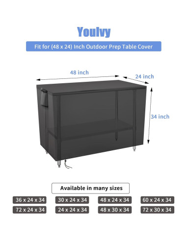 Cubierta de Mesa Exterior Youlvy Acero Inoxidable 121.9x61x88.9 cm