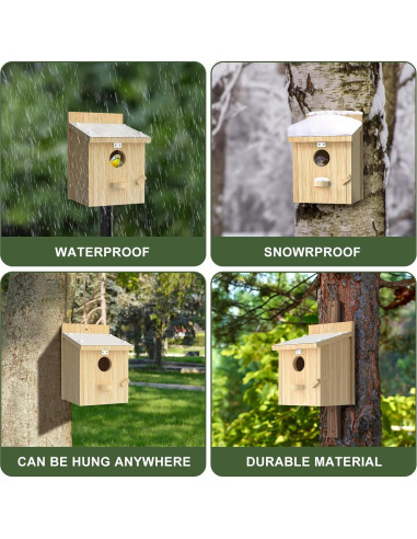 Casa para Aves Chuiendi de Madera Impermeable 15x15x22 cm