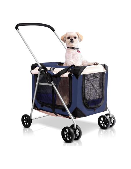 Carrito para Mascotas PetLuv Azul Marino, 2 Gatos o Perros hasta 20.4 kg Carrito para Mascotas PetLuv Azul Marino, 2 Gatos o Perros hasta 20.4 kg
