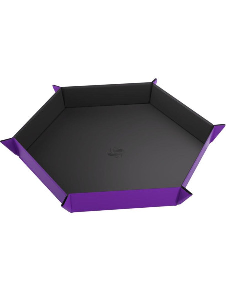 Bandeja de Dados Magnética Gamegenic Hexagonal Negra/Púrpura