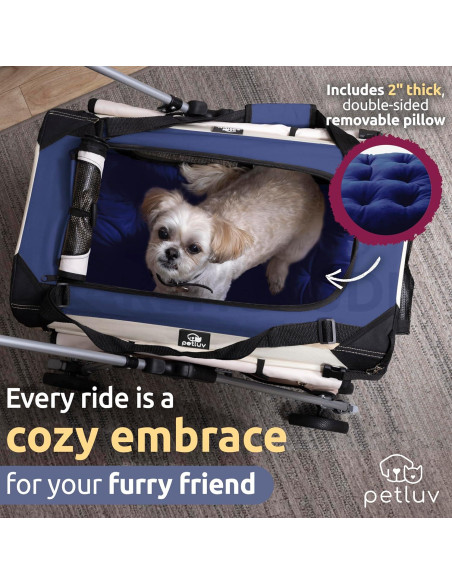 Carrito para Mascotas PetLuv Azul Marino, 2 Gatos o Perros hasta 20.4 kg Carrito para Mascotas PetLuv Azul Marino, 2 Gatos o Perros hasta 20.4 kg