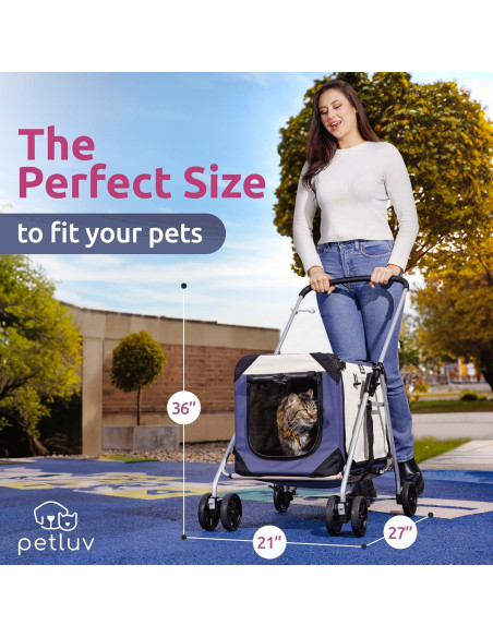 Carrito para Mascotas PetLuv Azul Marino, 2 Gatos o Perros hasta 20.4 kg Carrito para Mascotas PetLuv Azul Marino, 2 Gatos o Perros hasta 20.4 kg