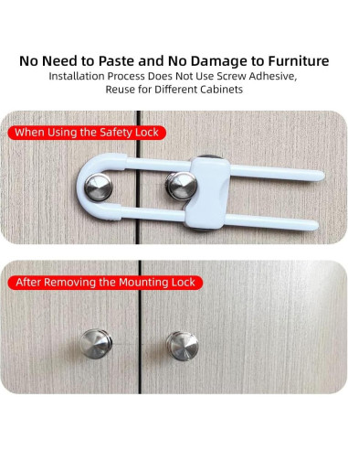 Candados Ajustables para Gabinetes A Prueba de Niños Azzs